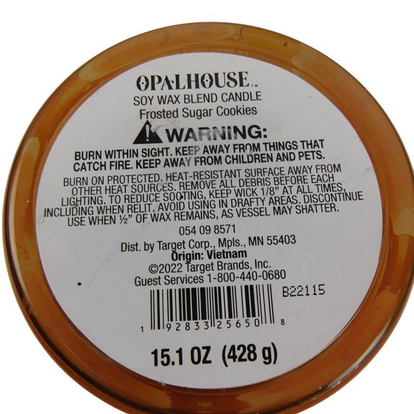 Opalhouse 15.1oz Lidded Glass Jar 2-Wick Candle frosted Sugar Cookies Soy Wax - Picture 9 of 9